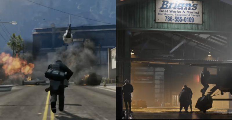 GTA 5 and GTA 6 comparision side by side from the trailer.